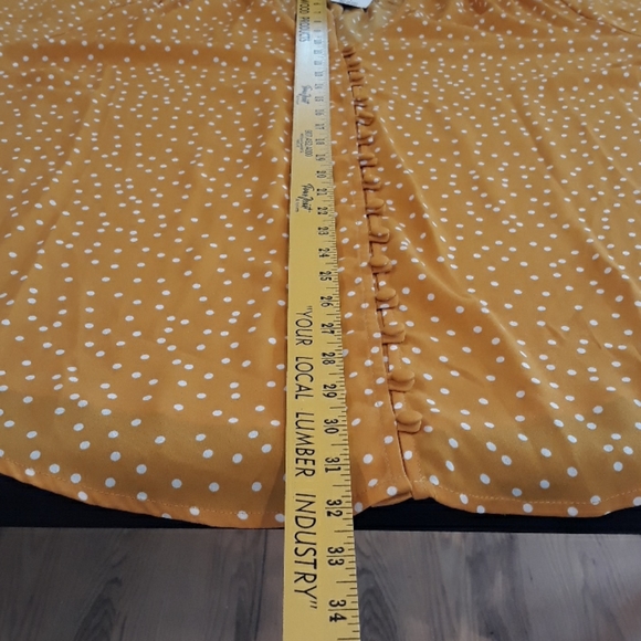 NEW Torrid Yellow / White Polka Dot 3/4 Top - Picture 8 of 8